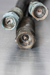 Old Coaxial Communications Tv Cables with Plug