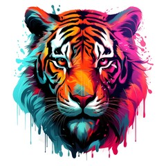 Neon Tiger: A fierce tiger with neon accents for a modern and edgy look