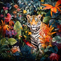 Jungle Vibes: Vibrant and lively jungle scenes with exotic animals and plants