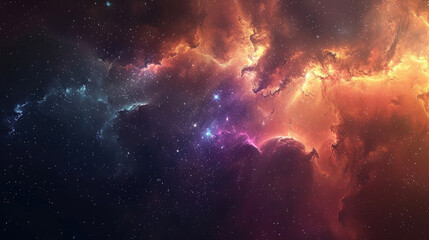 A galaxy background with colorful nebula clouds and bright stars combine to form a stunning sky view