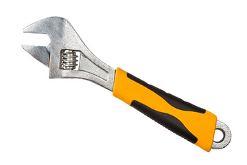 Adjustable wrench on a white background. Modern wrench isolated.