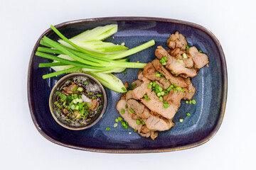 Thai Grilled Pork neck with spicy dipping sauce