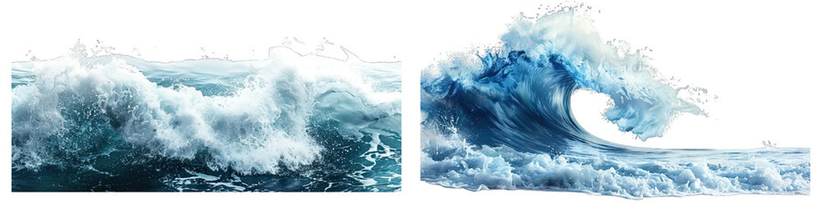 Collection of PNG. An Ocean Wave Isolated on A Transparent Background.