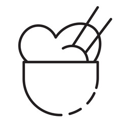 Bowl Chinese Food Line Icon