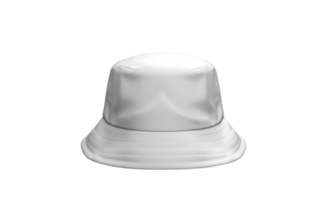 White bucket hat isolated on white background