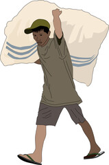 Scavenger Flat Design Vector Illustration