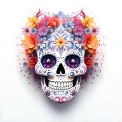 Floral Skull Mandala: A fusion of floral patterns and a skull in a mesmerizing mandala
