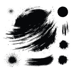 Grunge Black brush stroke isolated on background. Paint brush stroke vector for ink paint, grunge design element, watercolor design, dirty texture. Trendy brush stroke, vector illustration