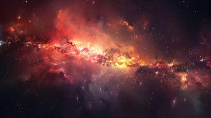 Fototapeta na wymiar A galaxy background with colorful nebula clouds and bright stars combine to form a stunning sky view