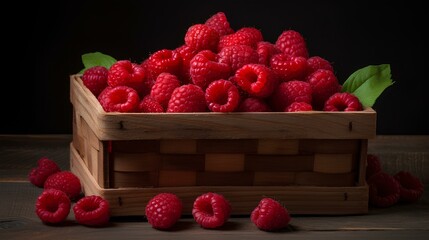 raspberries in a box