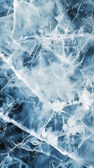 Ice textures with crystalline patterns and cool tones. Close-up of crystalline ice shards