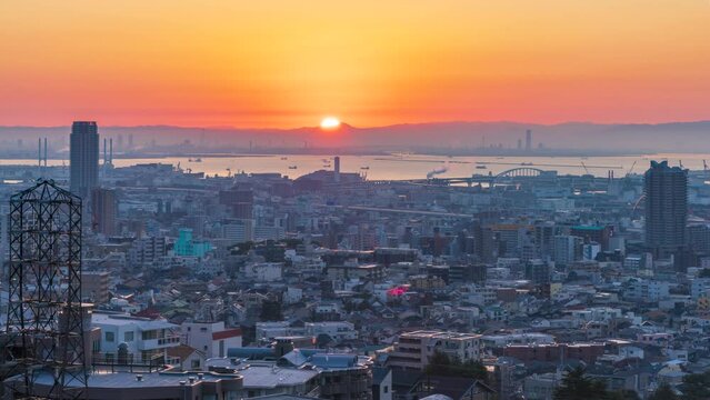灘丸山公園から眺める日の出の風景（タイムラプス・フィックス）　神戸市灘区にて