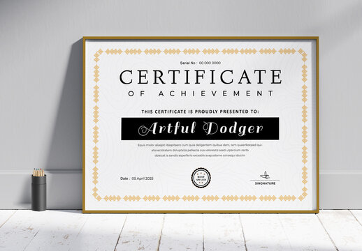 Certificate Template Layout