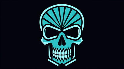 Obraz premium skull symmetrical flat icon design