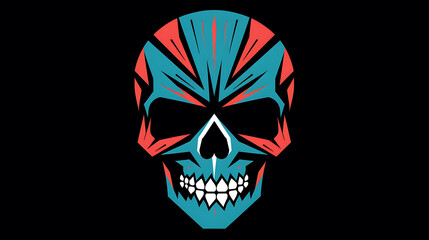 Obraz premium skull symmetrical flat icon design