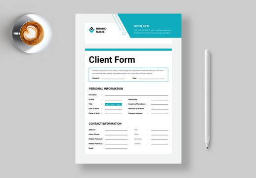 Client Form Template Layout