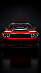 Red car body Object for service factory auto Car tail light red color factory background for customers. Using wallpaper or background for transport or automotive automobile new car generated ai