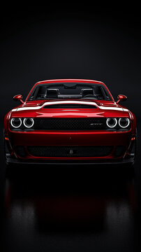 Red car body Object for service factory auto Car tail light red color factory background for customers. Using wallpaper or background for transport or automotive automobile new car generated ai