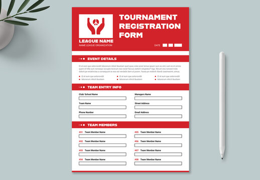 Tournament Form Template
