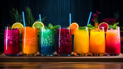  Vibrantly colored detox vegan juice smoothie drinks