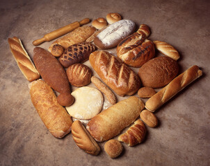 Display of various bread