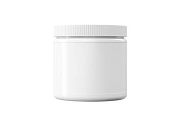 Cream jar. Cosmetic jar mockup, Round white bottle. Plastic creme container blank. Realistic clear body skin beauty cream, corporate branding identity simple can, vector mockup