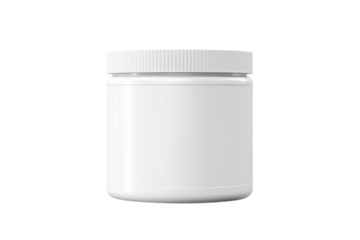 Cream jar. Cosmetic jar mockup, Round white bottle. Plastic creme container blank. Realistic clear body skin beauty cream, corporate branding identity simple can, vector mockup