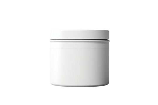 Cream jar. Cosmetic jar mockup, Round white bottle. Plastic creme container blank. Realistic clear body skin beauty cream, corporate branding identity simple can, vector mockup