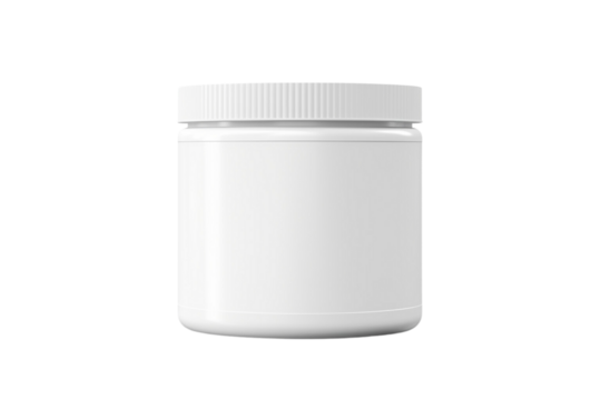 Cream jar. Cosmetic jar mockup, Round white bottle. Plastic creme container blank. Realistic clear body skin beauty cream, corporate branding identity simple can, vector mockup