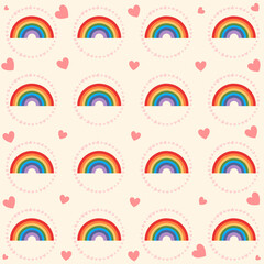 Hand drawn illustration Rainbow pattern background