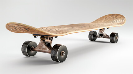 Wooden skateboard isolated on white background. AI Generative. - obrazy, fototapety, plakaty