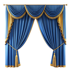 blue and gold curtain transperant background