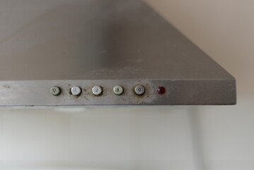 Closeup view of control buttons of vapor collector