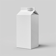 Milk box pack. Blank white carton juice mockup. 3d cardboard drink package template mock up. Realistic beverage container with cap front and side view 