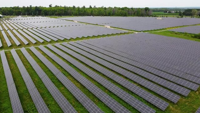  Aerial Footage of a Solar Panels QHD