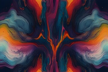 Liquid abstract painting made out of inks Generator AI  - obrazy, fototapety, plakaty