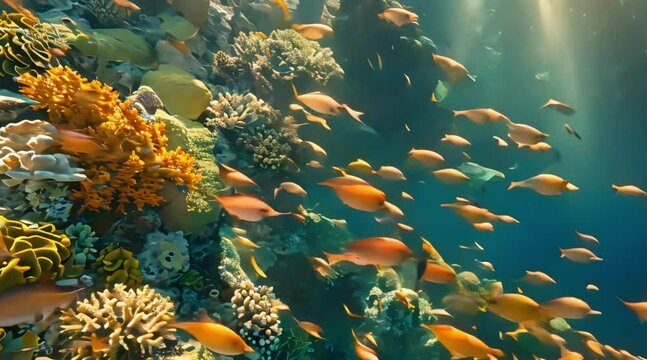 Nemo fish swimming in coral reefs. 4k video