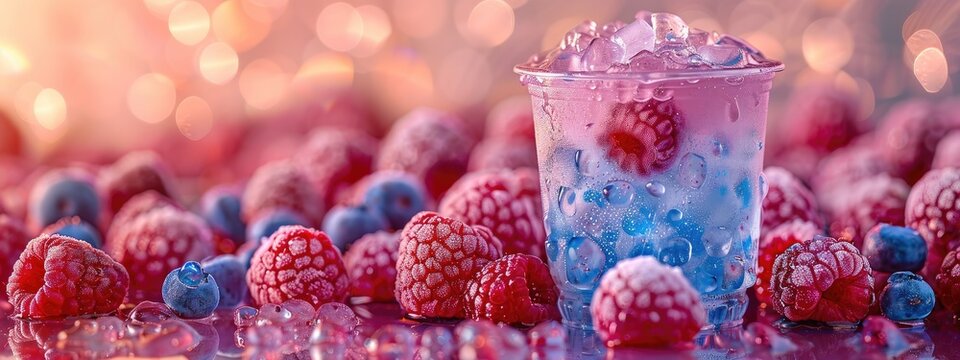 Blue raspberry slushie, vibrant and icy, fun fair scene. Hyperdetailed. Photorealistic. HD. super detailed