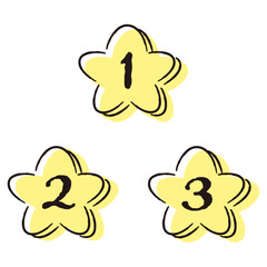 シンプルでおしゃれな星型のランキングパーツのセット（黄色）