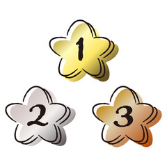 シンプルでおしゃれな星型のランキングパーツのセット（カラー）