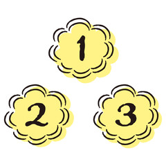 シンプルでおしゃれな花型のランキングパーツのセット（黄色）