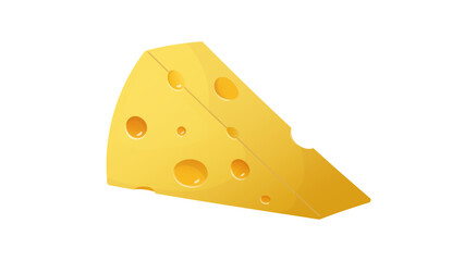 piece of cheese in cartoon style