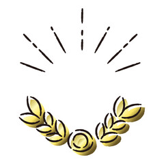 シンプルでおしゃれな月桂樹のランキングパーツ（金色）