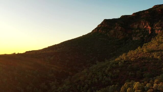 The Gap rock formation passage in Flinders Ranges Wilpena Pound at sunrise 4kk.

