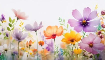Spring flowers background. Generative AI
