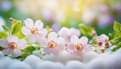 spring flowers background. Generative AI