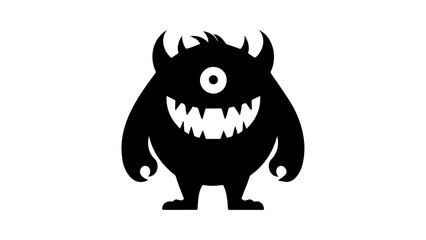 black and cartoon monster