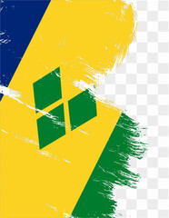 Saint Vincent and the Grenadines flag brush paint textured isolated  on png or transparent background. vector illustration - obrazy, fototapety, plakaty