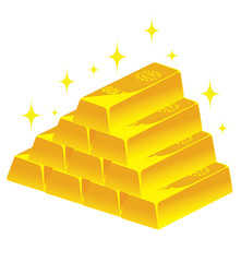 gold bars：金の延べ棒