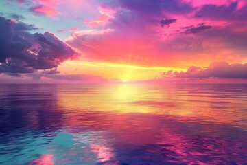 Fototapeta premium Colorful sunset over the ocean